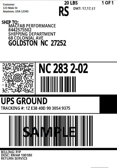 In-Bound Shipping Labels (UPS) - Per Wheel/BOX - Cost Will be added at checkout - Labels will come in 2 separate emails