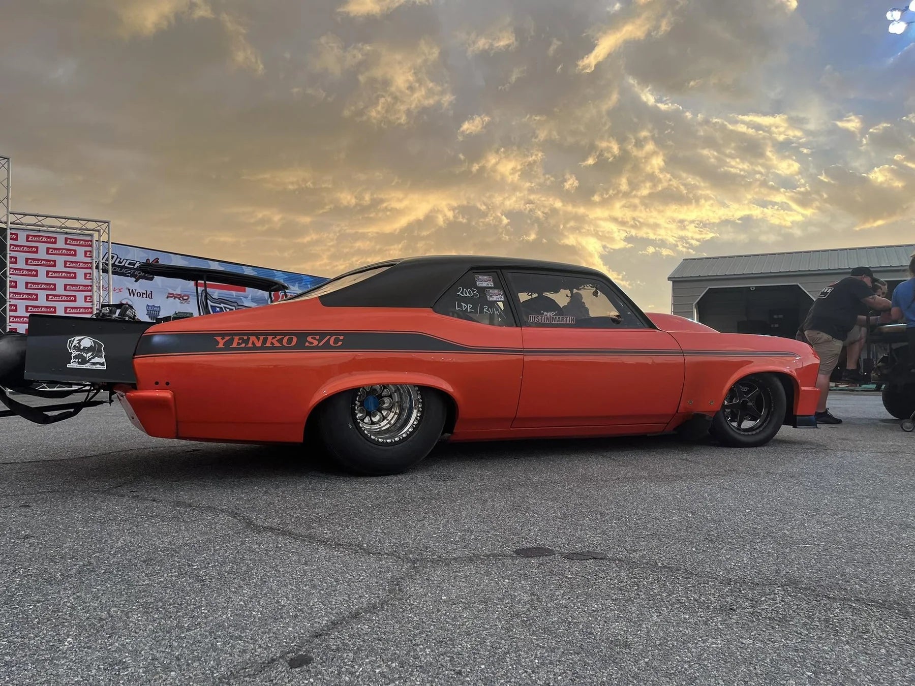 Drag racing car on Mac Fab beadlocks